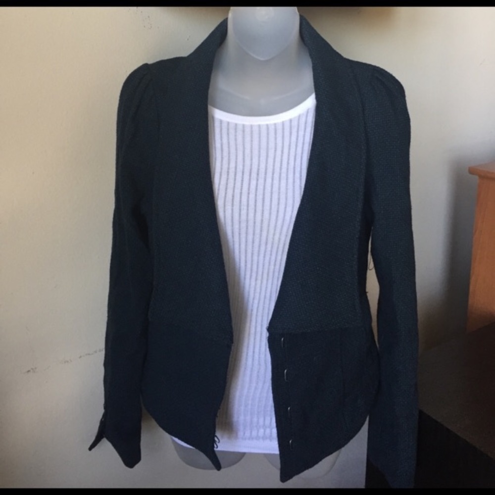 Free People Herringbone Wide Lapel Jacket Size 4